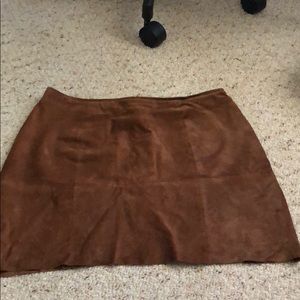 Brown suede skirt